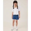 Cotton On Kids - Mia Stretch Denim Shorts Kids Teens - Denim (Retro Wash) Mia Stretch Denim Shorts - Kids-Teens