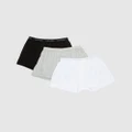 Calvin Klein - Knit Boxers 3 Pack - Underwear & Socks (White, Black & Grey Heather) Knit Boxers 3-Pack