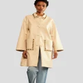 Cynthia Rowley - Studded Vegan Leather Coat - Coats & Jackets (CREAM) Studded Vegan Leather Coat
