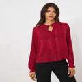 Atmos&Here - Zia Pleated Blouse - Tops (Wine) Zia Pleated Blouse