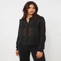 Atmos&Here - Zia Pleated Blouse - Tops (Black) Zia Pleated Blouse