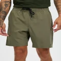 Volcom - Cross Shred 18" Elastic Waist Shorts - Shorts (Wintermoss) Cross Shred 18" Elastic Waist Shorts