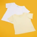 Little White Lie - 2 Pack Short Sleeve Tee Kids - T-Shirts & Singlets (White & Lemon) 2-Pack Short Sleeve Tee - Kids