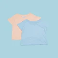 Little White Lie - 2 Pack Short Sleeve Tee Kids - T-Shirts & Singlets (Melon & Blue) 2-Pack Short Sleeve Tee - Kids