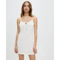 Afends - Calm Hemp Seersucker Mini Dress - Dresses (White) Calm Hemp Seersucker Mini Dress