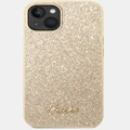 Guess - iPhone 14 Glitter Flakes Phone Case - Tech Accessories (Gold) iPhone 14 Glitter Flakes Phone Case