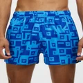 adidas Swim - Very Short Length Graphic Swim Shorts - Swimwear (Royal Blue) Very Short Length Graphic Swim Shorts