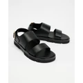Atmos&Here - Fleur Sandals - Sandals (Black Leather) Fleur Sandals