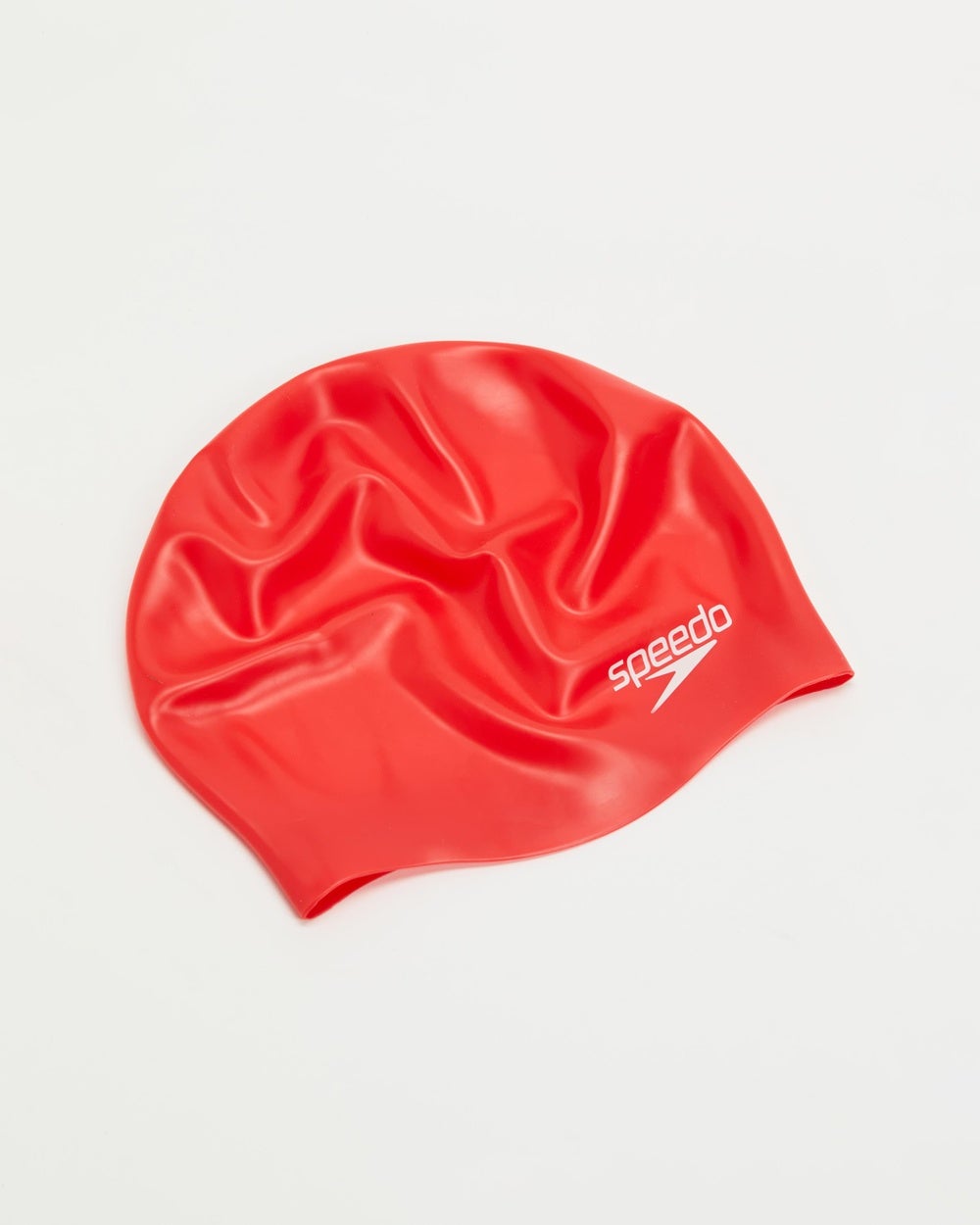 Speedo - Junior Plain Moulded Silicone Cap - Swim Caps (Red) Junior Plain Moulded Silicone Cap