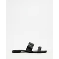Atmos&Here - Anna Comfort Sandals - Flats (Black Leather) Anna Comfort Sandals