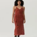 MOS The Label - Talia Beach Lace Midi Dress - Dresses (Red) Talia Beach Lace Midi Dress