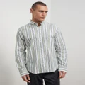 Gant - Reg UT Colorful Stripe Shirt - Shirts & Polos (Kalamata Green) Reg UT Colorful Stripe Shirt