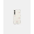 Kate Spade - KSNY Protective Hardshell Phone Case for Samsung Galaxy S23 Plus Hollyhock Floral Clear Cream with Stones - Tech Accessories (Clear) KSNY Protective Hardshell Phone Case for Samsung Galaxy S23 Plus Hollyhock Floral Clear-Cream with Stones