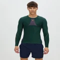SKINS - SERIES 5 Long Sleeve Top - Compression Tops (Green & Grey) SERIES-5 Long Sleeve Top