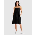 Tommy Hilfiger - IM Feminine Strappy Linen Dress - Dresses (Black) IM Feminine Strappy Linen Dress