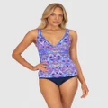 Baku Swimwear - Boho Longline Tankini Top - Bikini Set (Blue) Boho Longline Tankini Top