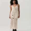MOS The Label - Talia Beach Lace Midi Dress - Dresses (White) Talia Beach Lace Midi Dress
