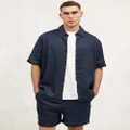 AERE - SS Linen Shirt - Shirts & Polos (Navy) SS Linen Shirt