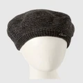 Max Alexander - European Made Crocheted Grey Wool Beret - Headwear (Dark Grey) European Made Crocheted Grey Wool Beret