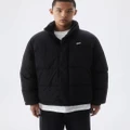 Pull&Bear - Stwd Panelled Puffer Jacket - Coats & Jackets (Black) Stwd Panelled Puffer Jacket