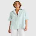 Billabong - Stripes Out Top - Tops (TEAL) Stripes Out Top