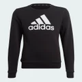 adidas Sportswear - Essentials Big Logo Cotton Sweatshirt Kids - Sweats & Hoodies (Black / White) Essentials Big Logo Cotton Sweatshirt Kids