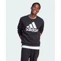 adidas Sportswear - Essentials Fleece Big Logo Sweatshirt Mens - Sweats & Hoodies (Black) Essentials Fleece Big Logo Sweatshirt Mens
