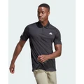 adidas Performance - Club 3 Stripes Tennis Polo Shirt Mens - T-Shirts & Singlets (Black) Club 3-Stripes Tennis Polo Shirt Mens
