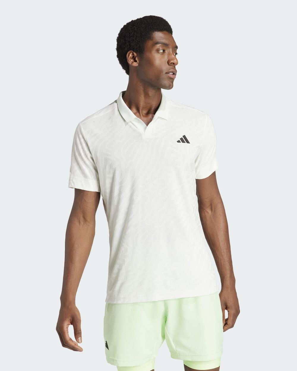 adidas Performance - Tennis Airchill Pro FreeLift Polo Shirt Mens - T-Shirts & Singlets (Off White / Crystal Jade) Tennis Airchill Pro FreeLift Polo Shirt Mens