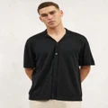 AERE - Cashmere Blend Resort Polo - Casual shirts (Black) Cashmere Blend Resort Polo