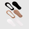 B Free Intimate Apparel - Naked Look Sockettes 3 Pack - Socks & Tights (Dark Nude, White & Black) Naked Look Sockettes - 3 Pack