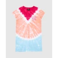 Santa Cruz - Dot Redux Tie Dye Dress Teens - Printed Dresses (Pink Tie Dye) Dot Redux Tie Dye Dress - Teens