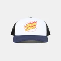 Santa Cruz - Flaming Dot Trucker Cap Teens - Headwear (Navy) Flaming Dot Trucker Cap - Teens