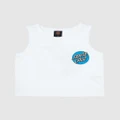 Santa Cruz - Other Dot Chest Crop Tank Teens - T-Shirts & Singlets (White) Other Dot Chest Crop Tank - Teens
