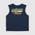Santa Cruz - Bone Slasher Muscle Teens - T-Shirts & Singlets (Navy) Bone Slasher Muscle - Teens