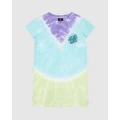Santa Cruz - TTE MFG Dot Redux Tie Dye Dress Teens - Printed Dresses (Ocean Tie Dye) TTE MFG Dot Redux Tie Dye Dress - Teens