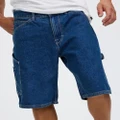 Volcom - Labored Denim Utility Shorts - Denim (Indigo Ridge Wash) Labored Denim Utility Shorts
