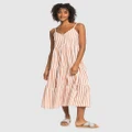 Roxy - Womens Bleach Days Stripe Strappy Dress - Dresses (TOASTED NUT RAPTA STRIPE) Womens Bleach Days Stripe Strappy Dress