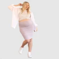 Angel Maternity - Maternity Bodycon Side Ruching Skirt - Pencil skirts (Mauve) Maternity Bodycon Side Ruching Skirt