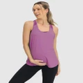 Angel Maternity - Maternity Gym Tank Top in Purple - T-Shirts & Singlets (Purple) Maternity Gym Tank Top in Purple