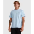 Quiksilver - Mens Bubble Outline T Shirt - Tops (CLEAR SKY) Mens Bubble Outline T Shirt