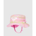 Roxy - New Bobby Reversible Swim Hat For Girls - Hats (SACHET PINK BEACHY BEBE) New Bobby Reversible Swim Hat For Girls