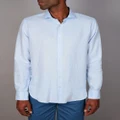 Abelard - Slim Fit European Pure Linen Shirt - Shirts & Polos (SKY) Slim Fit European Pure Linen Shirt