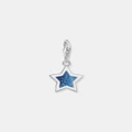 THOMAS SABO - Silver Star Charm With Dark Blue Glitter - Jewellery (Silver) Silver Star Charm With Dark Blue Glitter