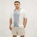 AERE - Linen Knit Polo - Shirts & Polos (Blue) Linen Knit Polo