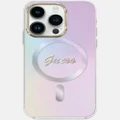 Guess - iPhone 15 Pro Max Script MagSafe Phone Case - Tech Accessories (Purple) iPhone 15 Pro Max Script MagSafe Phone Case