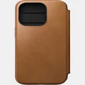 Nomad - iPhone 15 Pro Leather Folio Phone Case - Tech Accessories (English Tan) iPhone 15 Pro Leather Folio Phone Case