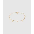 Elli Jewelry - Anklet Plate Pendants Boho Style in 925 Sterling Silver Gold Plated - Jewellery (Gold) Anklet Plate Pendants Boho Style in 925 Sterling Silver Gold Plated