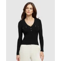 Guess - Flavie Henley Sweater - Jumpers & Cardigans (Black) Flavie Henley Sweater
