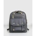 Belle & Bloom - 5th Ave Leather Backpack - Backpacks (Grey) 5th Ave Leather Backpack